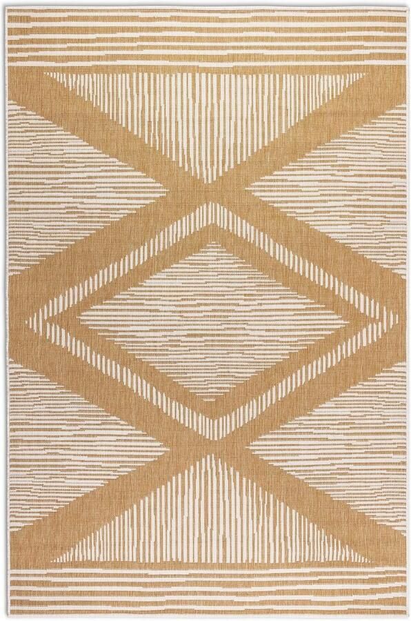 ELLE DECORATION Vloerkleed Rhombus In- en Outdoor Vlakweefsel binnen- en buitengebruik modern omkeerbaar tapijt balkon woonkamer - Foto 7