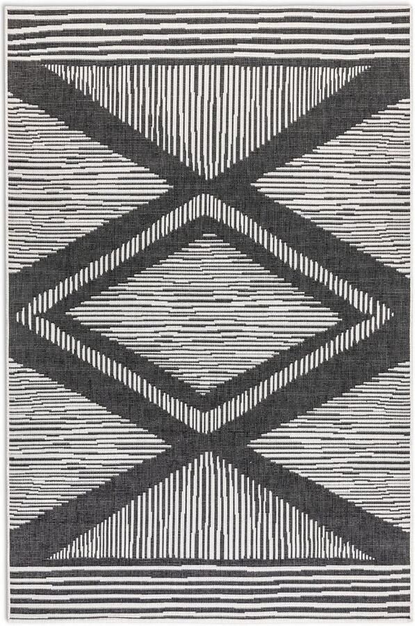 ELLE DECORATION Vloerkleed Rhombus In- en Outdoor Vlakweefsel binnen- en buitengebruik modern omkeerbaar tapijt balkon woonkamer - Foto 6