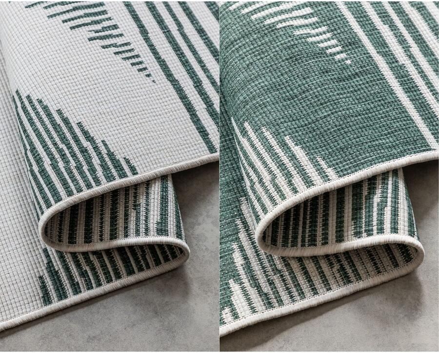 ELLE DECORATION Vloerkleed Rhombus In- en Outdoor Vlakweefsel binnen- en buitengebruik modern omkeerbaar tapijt balkon woonkamer - Foto 3