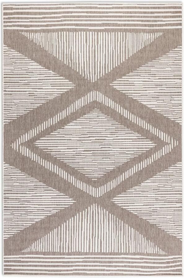 ELLE DECORATION Vloerkleed Rhombus In- en Outdoor Vlakweefsel binnen- en buitengebruik modern omkeerbaar tapijt balkon woonkamer - Foto 6