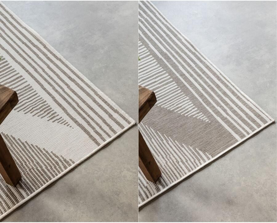 ELLE DECORATION Vloerkleed Rhombus In- en Outdoor Vlakweefsel binnen- en buitengebruik modern omkeerbaar tapijt balkon woonkamer - Foto 3