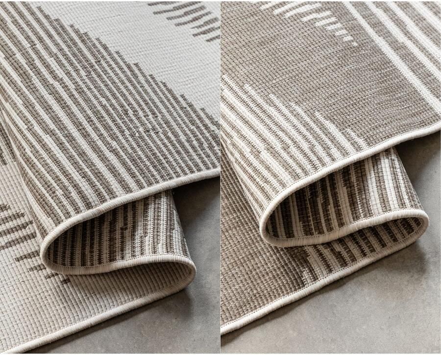 ELLE DECORATION Vloerkleed Rhombus In- en Outdoor Vlakweefsel binnen- en buitengebruik modern omkeerbaar tapijt balkon woonkamer - Foto 4