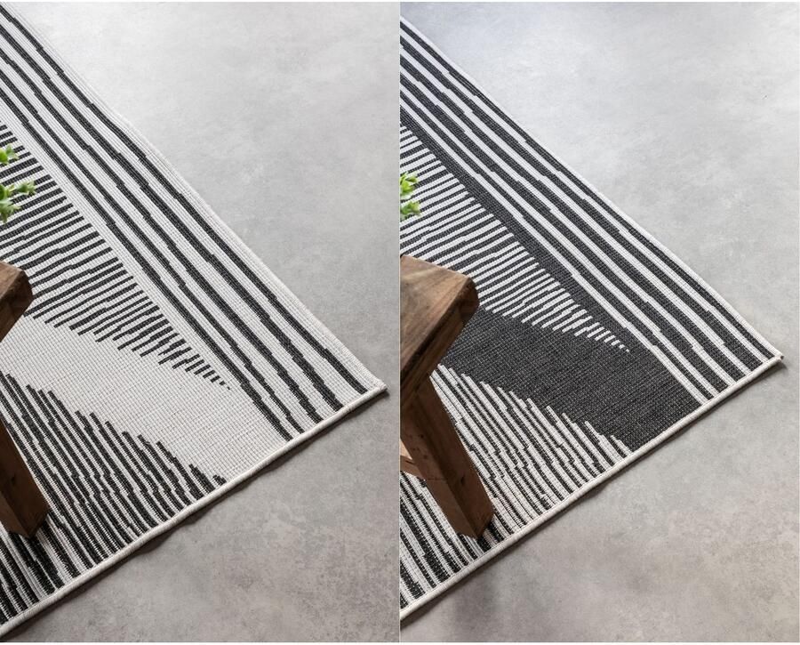 ELLE DECORATION Vloerkleed Rhombus In- en Outdoor Vlakweefsel binnen- en buitengebruik modern omkeerbaar tapijt balkon woonkamer - Foto 5