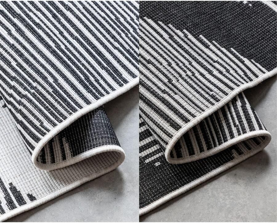 ELLE DECORATION Vloerkleed Rhombus In- en Outdoor Vlakweefsel binnen- en buitengebruik modern omkeerbaar tapijt balkon woonkamer - Foto 4