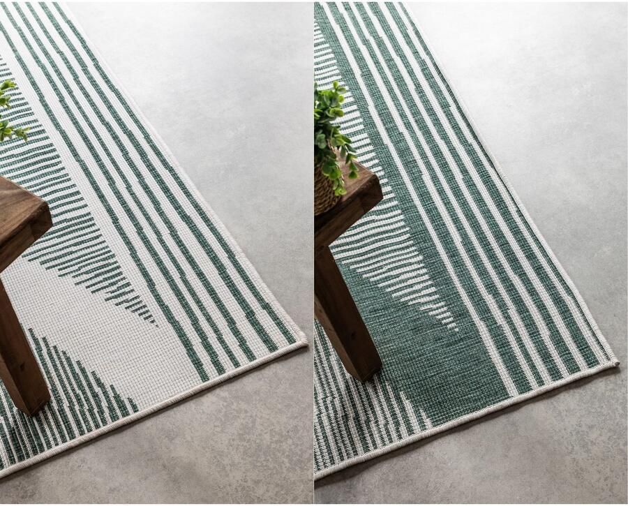 ELLE DECORATION Vloerkleed Rhombus In- en Outdoor Vlakweefsel binnen- en buitengebruik modern omkeerbaar tapijt balkon woonkamer - Foto 4