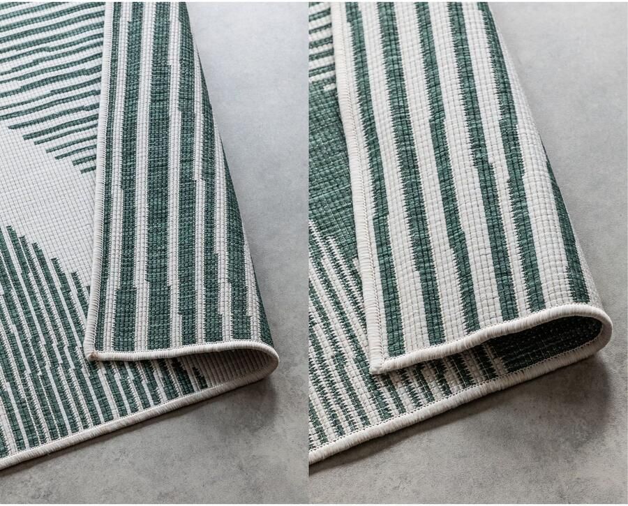 ELLE DECORATION Vloerkleed Rhombus In- en Outdoor Vlakweefsel binnen- en buitengebruik modern omkeerbaar tapijt balkon woonkamer - Foto 5