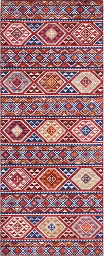 ELLE DECORATION Loper Anatolian Oriënt-look vintage-design afgehecht volle kleuren - Foto 2