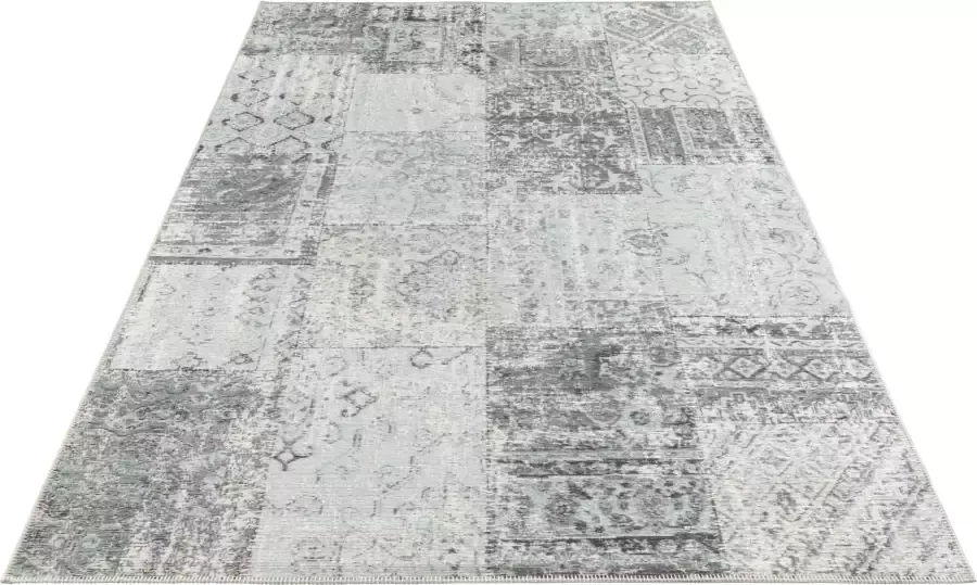ELLE DECORATION Vloerkleed Denain Platweefsel vintage patchwork hoogwaardige materialenmix robuust - Foto 3