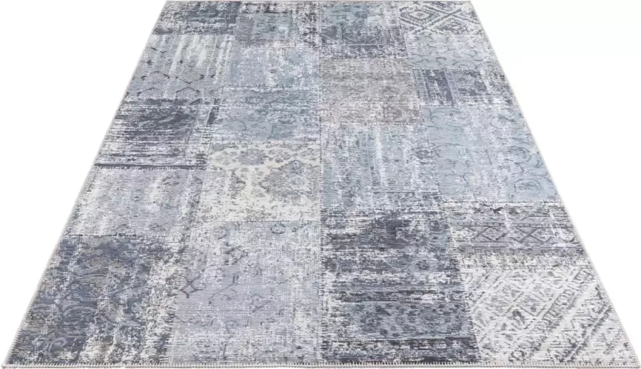 ELLE DECORATION Vloerkleed Denain Platweefsel vintage patchwork hoogwaardige materialenmix robuust - Foto 3