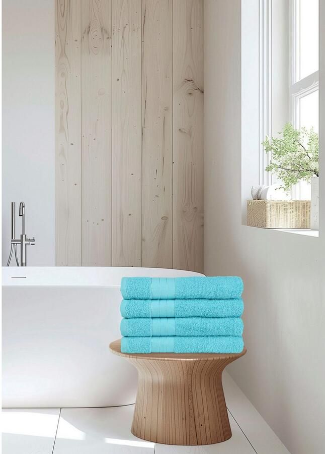 Emotion Handdoeken Uni Katoen walkfrottee bies 500 GSM effen zonder ophangbeugel (4 stuks) - Foto 3