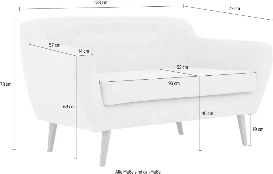 Andas 2-zitsbank Hol met capitonnage achter in scandinavische stijl - Foto 3