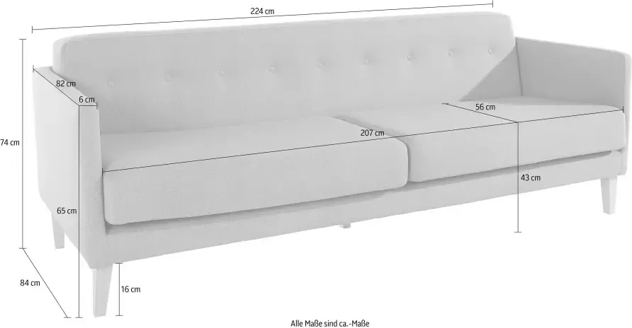 Andas 3-zitsbank Raadal in een scandinavisch design capitonnage design by morten georgsen - Foto 4