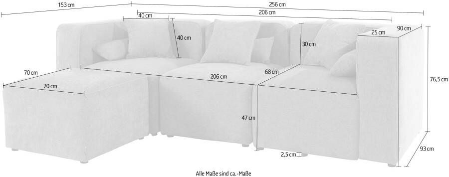 Andas 3-zitsbank Sundstrup L-vorm Moduleserie individuele samenstelling - Foto 5