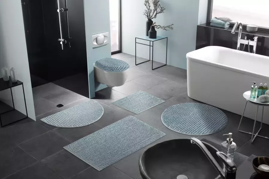 andas Badmat Renat Badmat badkamerset in pastel wasbaar geschikt voor vloerverwarming sneldrogend