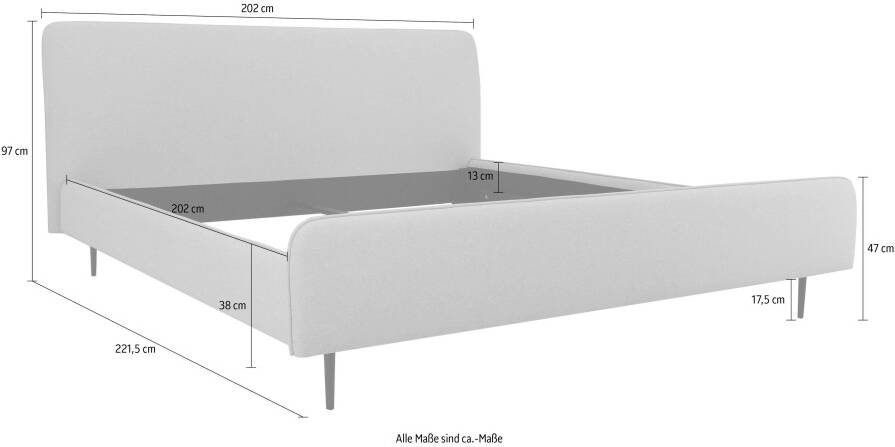 Andas Gestoffeerd bed Edvard met gestoffeerd hoofd- en voeteneinde - Foto 2