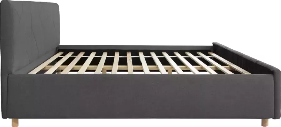andas Bekleed ledikant Yorin interessante stiksels in het hoofd- en voetbord 5 breedten ook tot 220 cm lang incl. lattenrol