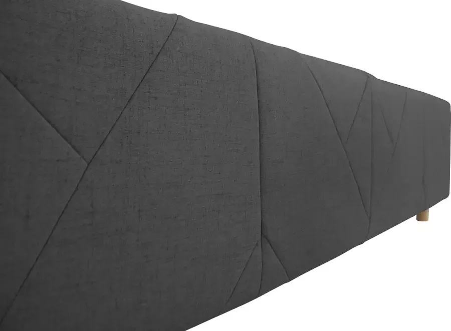 andas Bekleed ledikant Yorin interessante stiksels in het hoofd- en voetbord 5 breedten ook tot 220 cm lang incl. lattenrol
