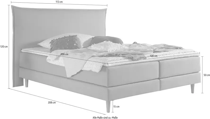 Andas Boxspring KIRUNA in 4 breedten 3 matrassoorten tot 3 hardheden incl. topmatras - Foto 4