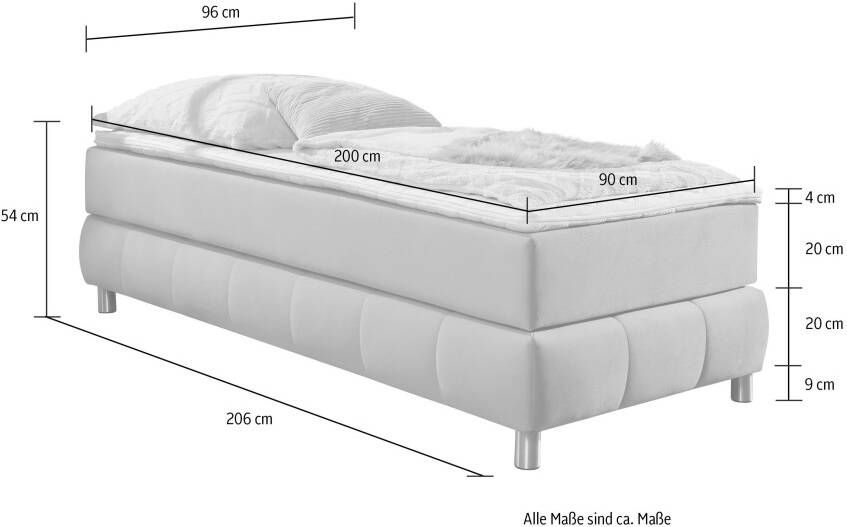 Andas Boxspring Salo Zonder hoofdbord incl. matrastopper ook in extra lange versie 220 cm verkrijgbaar - Foto 4