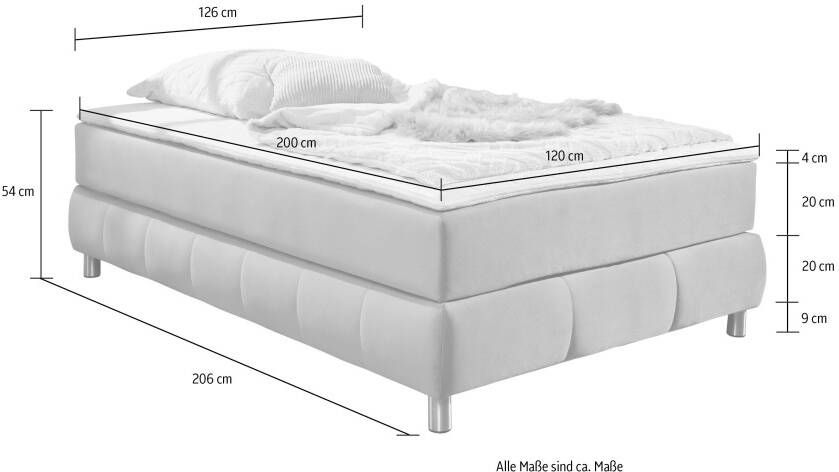 Andas Boxspring Salo Zonder hoofdbord incl. matrastopper ook in extra lange versie 220 cm verkrijgbaar - Foto 5