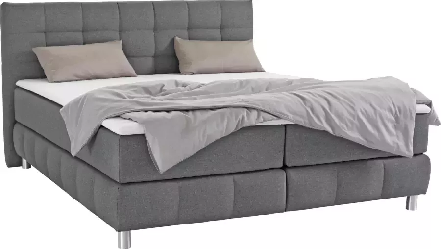 Andas Boxspring Salo XXL in fluwelige look of structuurstof 6 breedten in extra lang 220 cm 4 hardheden - Foto 6