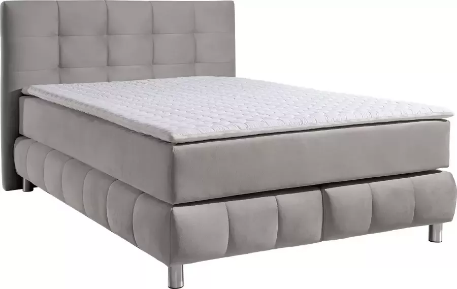 Andas Boxspring Salo XXL in fluwelige look of structuurstof 6 breedten in extra lang 220 cm 4 hardheden - Foto 4