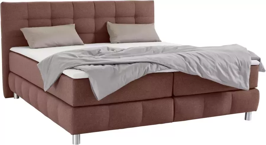 Andas Boxspring Salo XXL in fluwelige look of structuurstof 6 breedten in extra lang 220 cm 4 hardheden - Foto 4