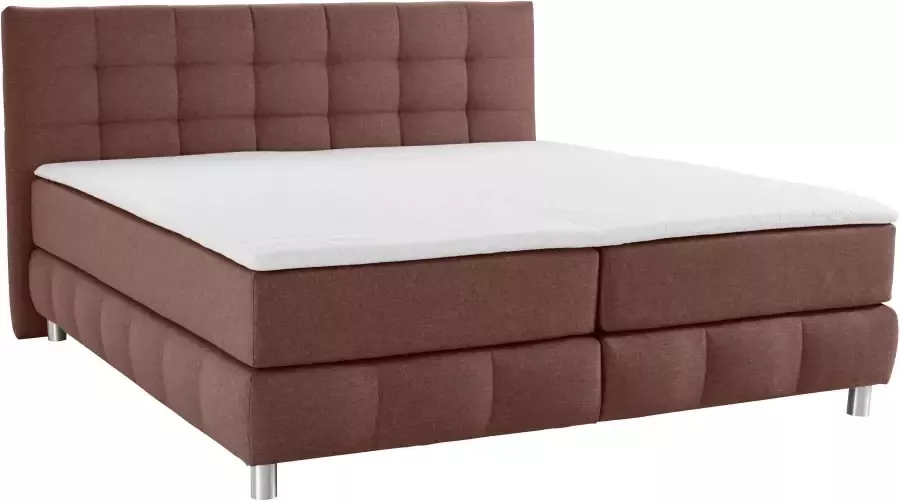 Andas Boxspring Salo XXL in fluwelige look of structuurstof 6 breedten in extra lang 220 cm 4 hardheden - Foto 3