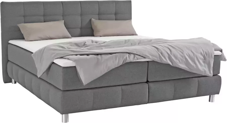 Andas Boxspring Salo XXL in fluwelige look of structuurstof 6 breedten in extra lang 220 cm 4 hardheden - Foto 6