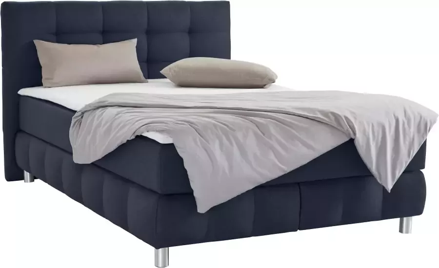 Andas Boxspring Salo XXL in fluwelige look of structuurstof 6 breedten in extra lang 220 cm 4 hardheden - Foto 5