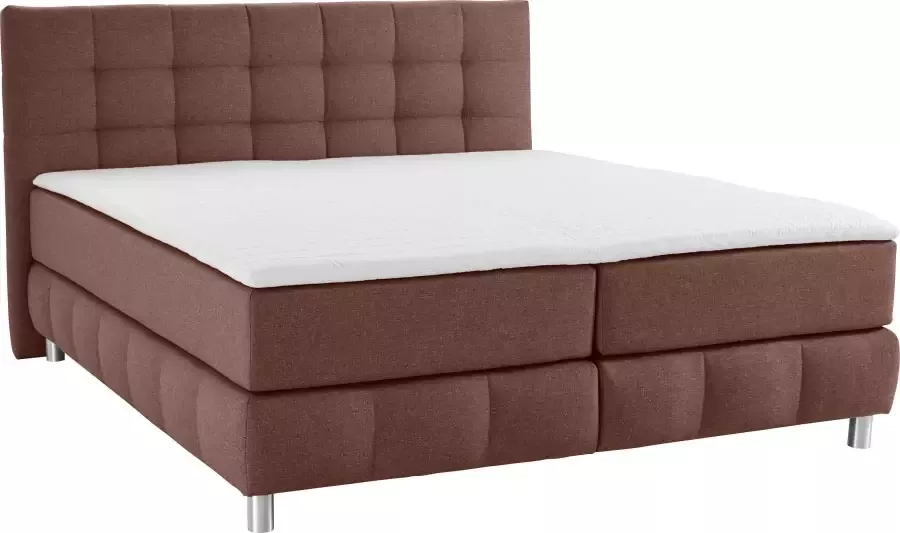 Andas Boxspring Salo XXL in fluwelige look of structuurstof 6 breedten in extra lang 220 cm 4 hardheden - Foto 2