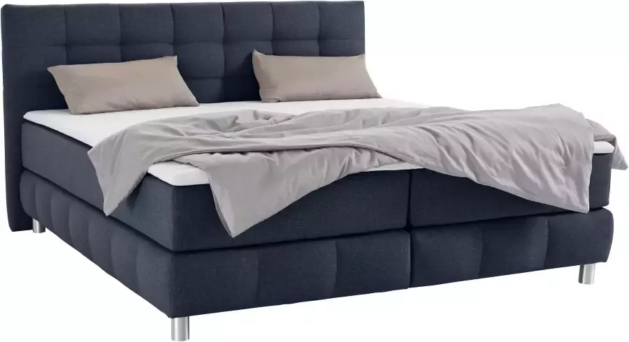 Andas Boxspring Salo XXL in fluwelige look of structuurstof 6 breedten in extra lang 220 cm 4 hardheden - Foto 4