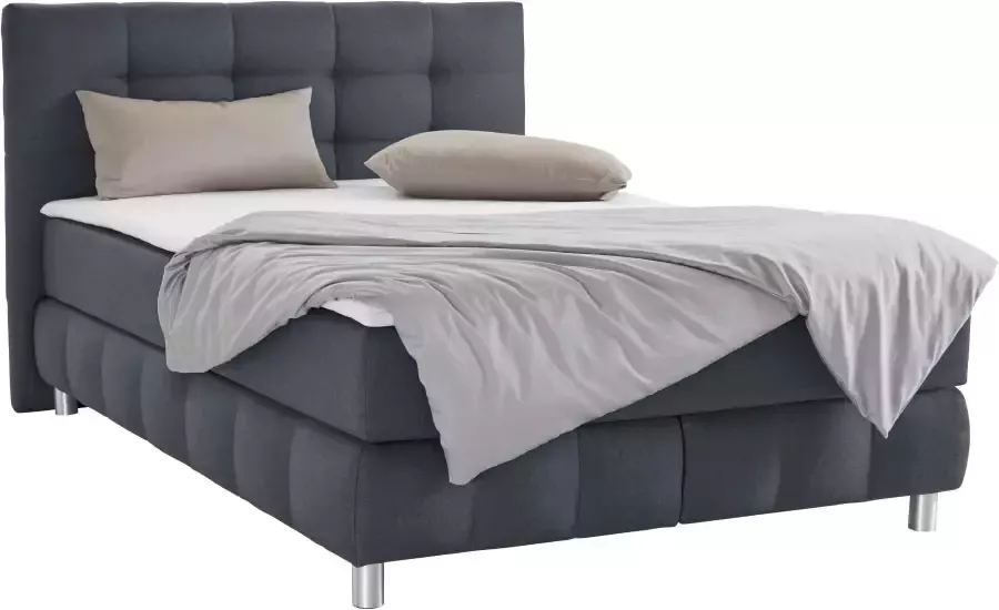 Andas Boxspring Salo XXL in fluwelige look of structuurstof 6 breedten in extra lang 220 cm 4 hardheden - Foto 3