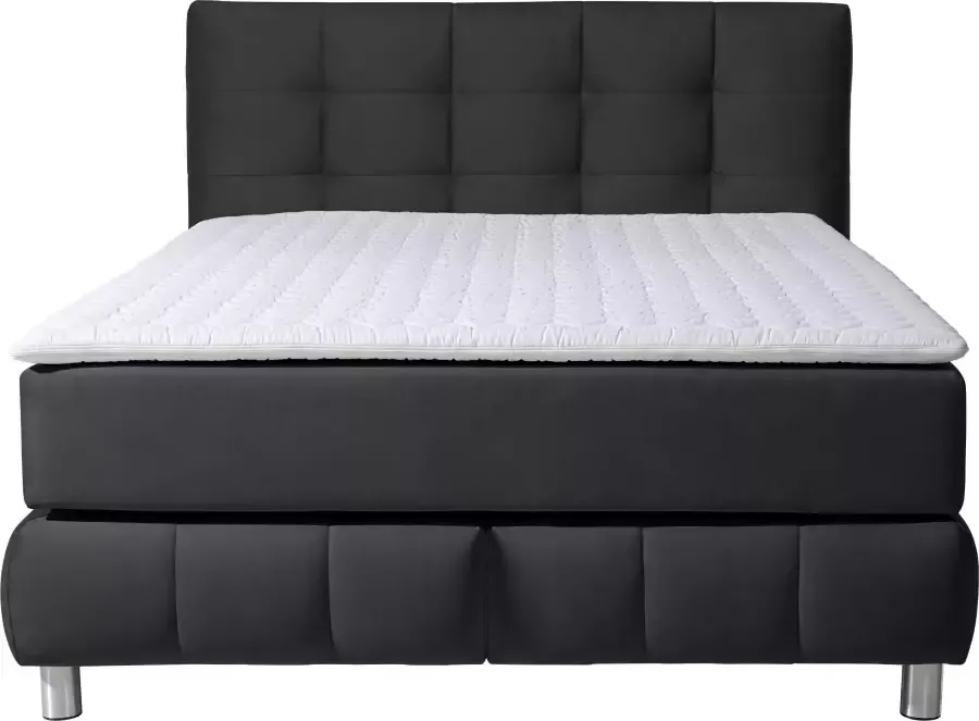 Andas Boxspring Salo XXL in fluwelige look of structuurstof 6 breedten in extra lang 220 cm 4 hardheden - Foto 2