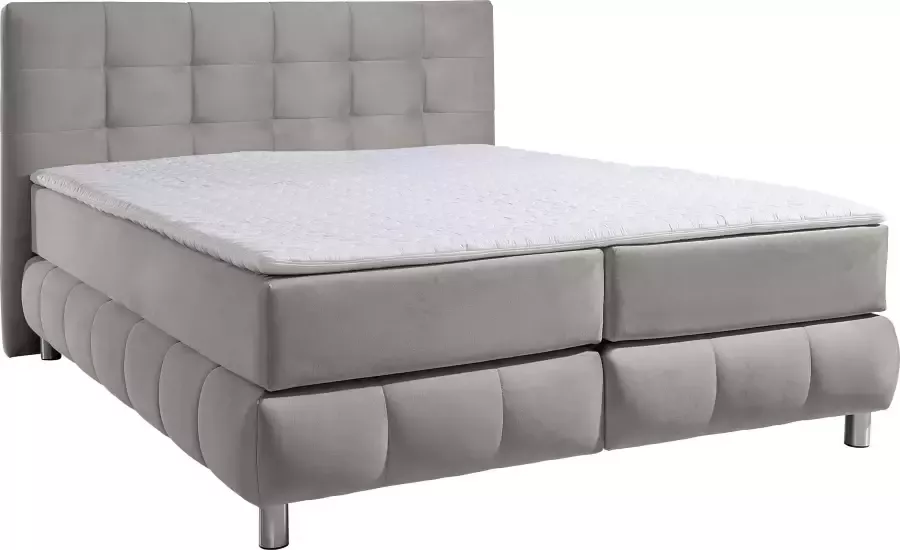 Andas Boxspring Salo XXL in fluwelige look of structuurstof 6 breedten in extra lang 220 cm 4 hardheden - Foto 6