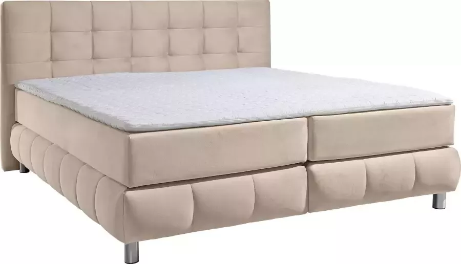 Andas Boxspring Salo XXL in fluwelige look of structuurstof 6 breedten in extra lang 220 cm 4 hardheden - Foto 5