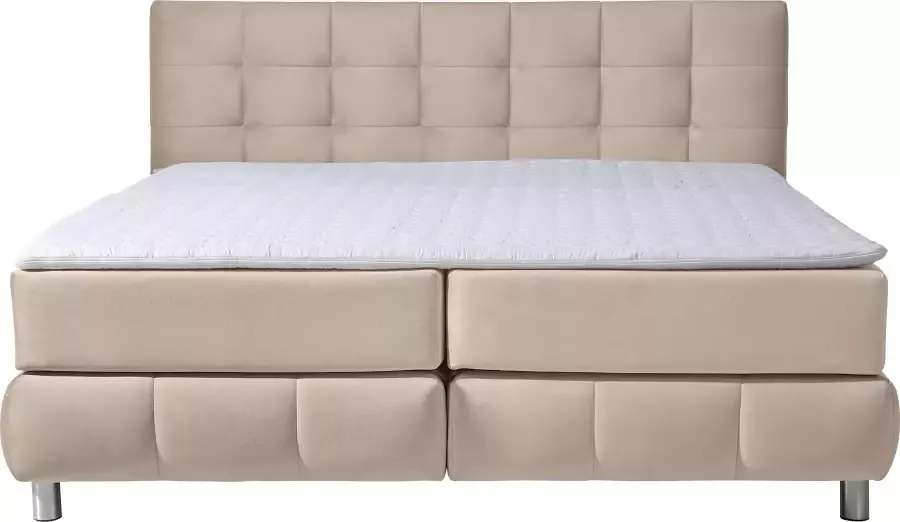 Andas Boxspring Salo XXL in fluwelige look of structuurstof 6 breedten in extra lang 220 cm 4 hardheden - Foto 3