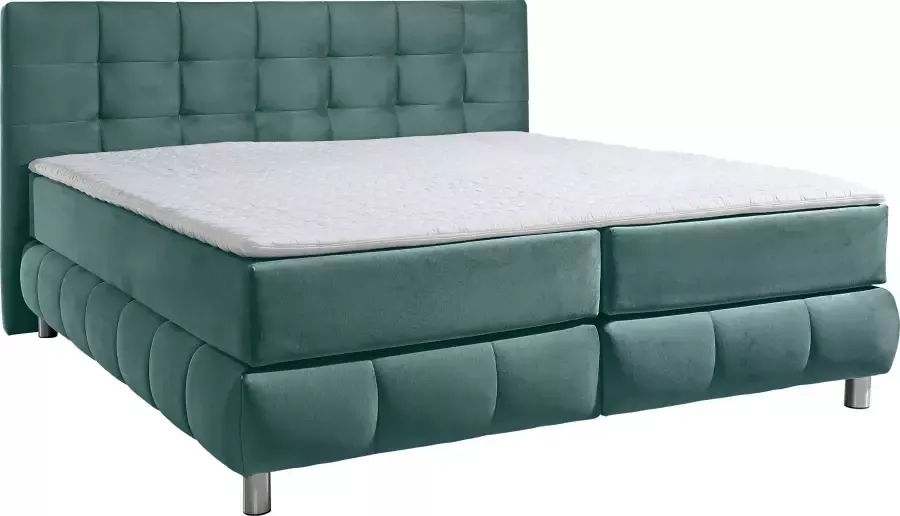 Andas Boxspring Salo XXL in fluwelige look of structuurstof 6 breedten in extra lang 220 cm 4 hardheden - Foto 5