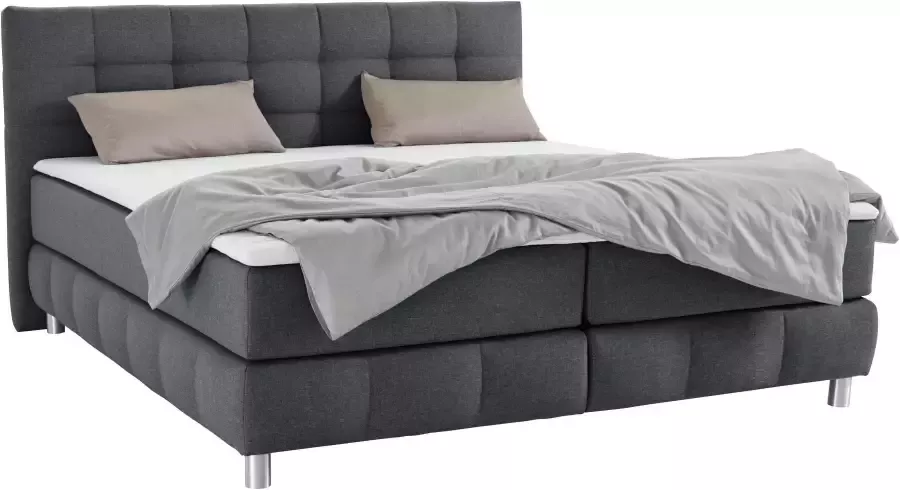 Andas Boxspring Salo XXL in fluwelige look of structuurstof 6 breedten in extra lang 220 cm 4 hardheden - Foto 4