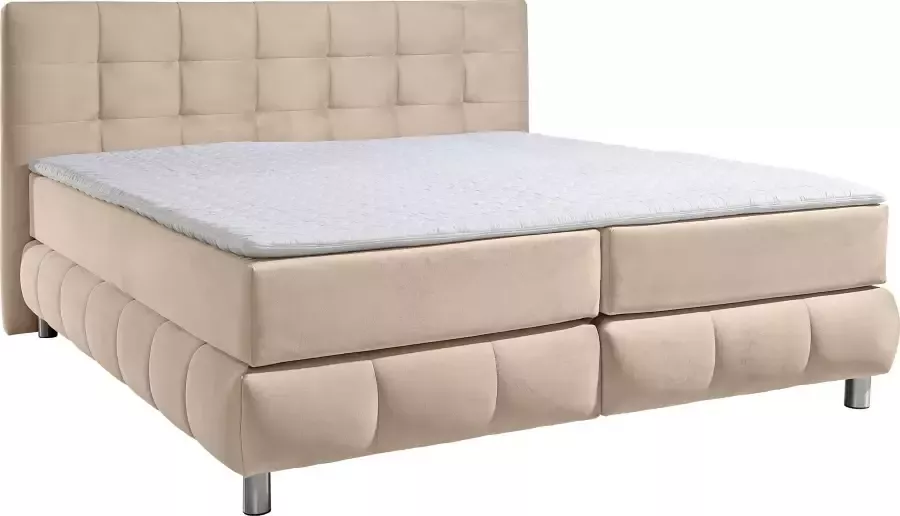 Andas Boxspring Salo XXL in fluwelige look of structuurstof 6 breedten in extra lang 220 cm 4 hardheden - Foto 5