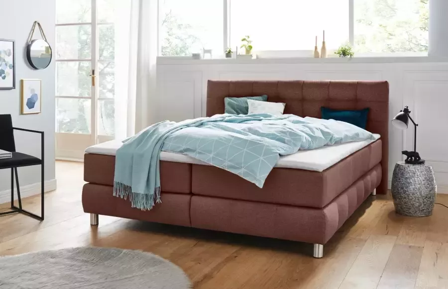 Andas Boxspring Salo XXL in fluwelige look of structuurstof 6 breedten in extra lang 220 cm 4 hardheden - Foto 2