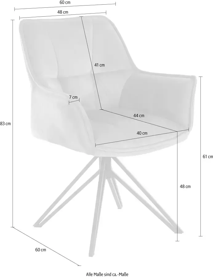 Andas Eetkamerstoel Kilden zitting in veloursstof zwart onderstel van metaal zithoogte 48 cm (2 stuks) - Foto 2