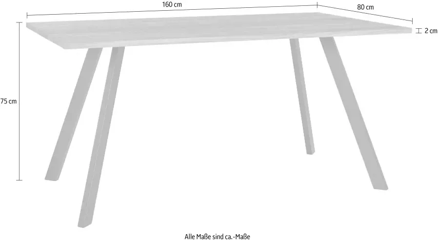 Andas Eettafel Tafelblad van massief eiken massief FSC hout onderstel van metaal - Foto 4