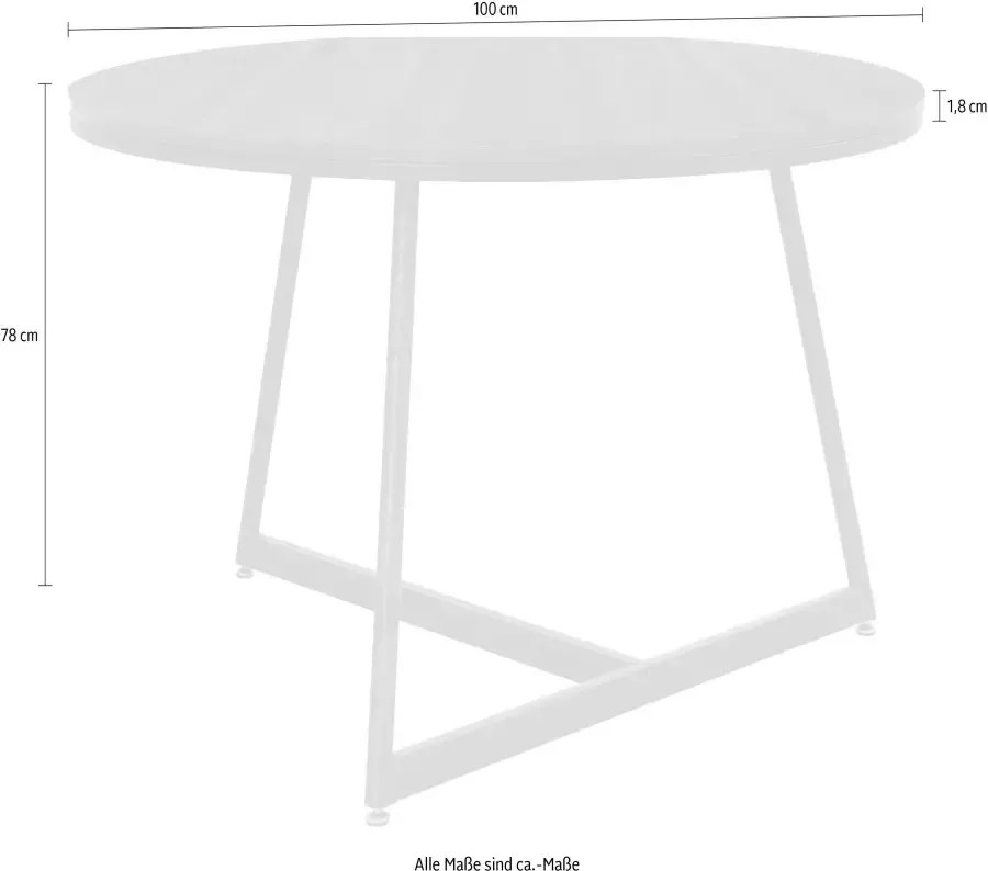 Andas Eettafel Adak met tafelblad in walnoot-look met voelbare structuur hoogte 78 cm (1 stuk) - Foto 3