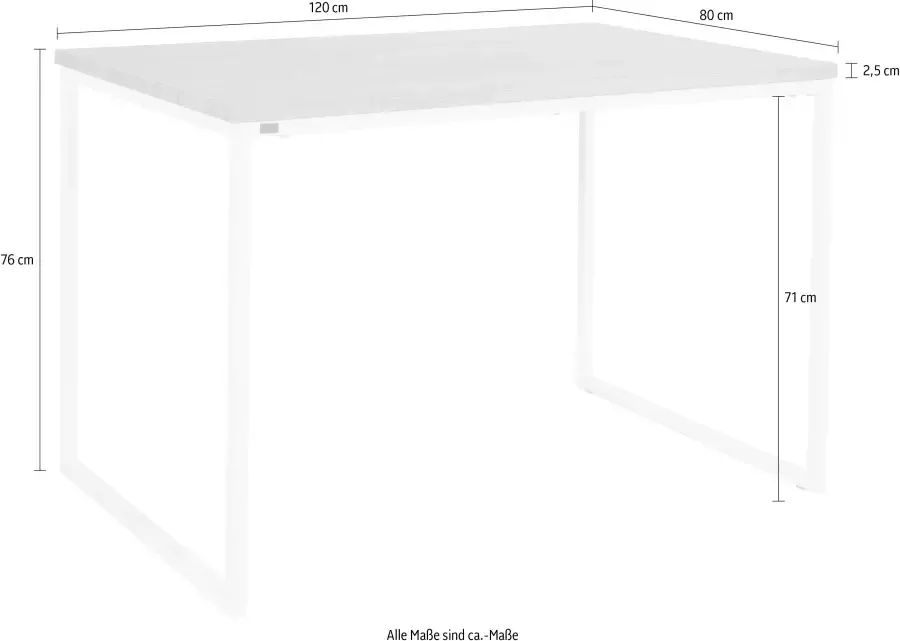 Andas Eettafel Hulsig met tafelblad in een hout-look en voelbare structuur hoogte 76 cm (1 stuk) - Foto 3