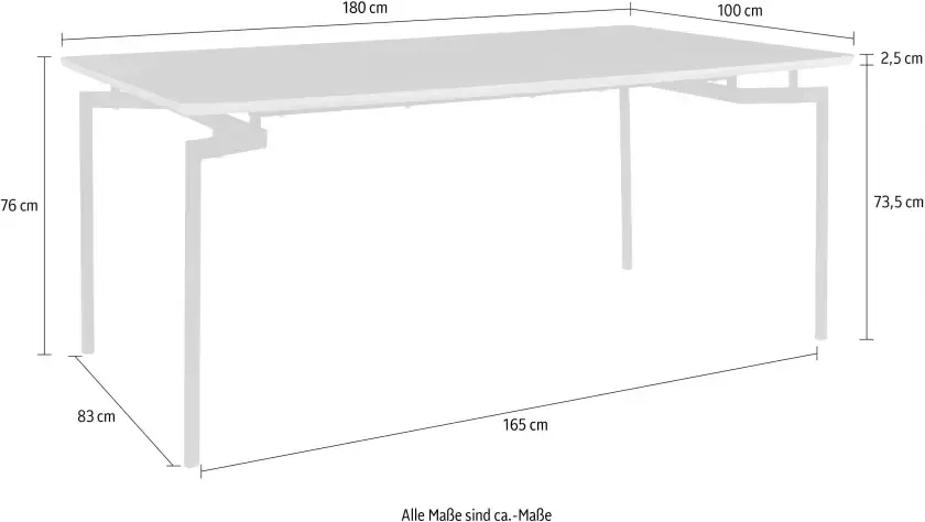 Andas Eettafel Tranum met tafelblad in een hout-look en voelbare structuur hoogte 76 cm (1 stuk) - Foto 5