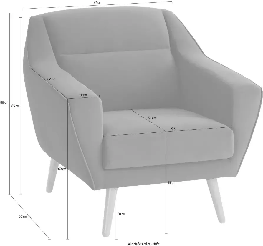 Andas Fauteuil Bille met naad in het rugkussen en eikenhouten poten design by morten georgsen - Foto 4