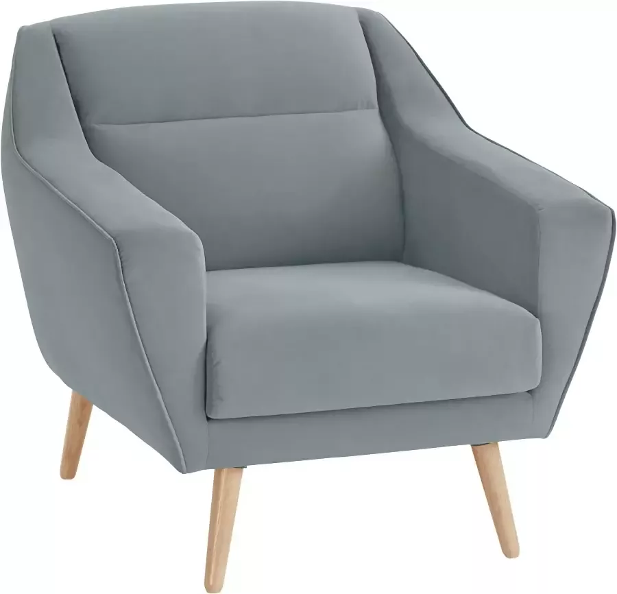 Andas Fauteuil Bille met naad in het rugkussen en eikenhouten poten design by morten georgsen - Foto 1