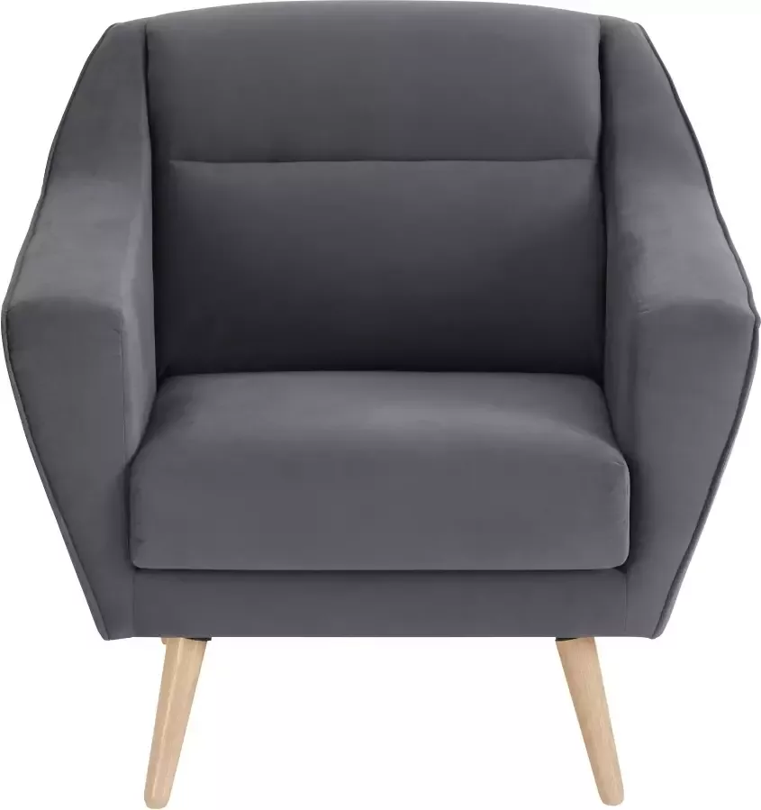 Andas Fauteuil Bille met naad in het rugkussen en eikenhouten poten design by morten georgsen - Foto 4