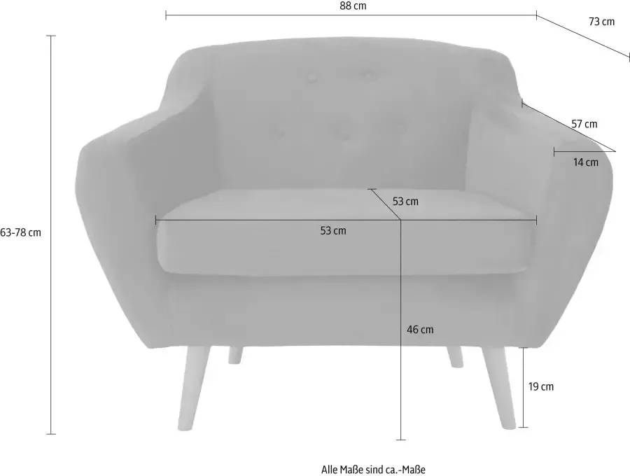 Andas Fauteuil Hol met capitonnage achter in scandinavische stijl - Foto 2